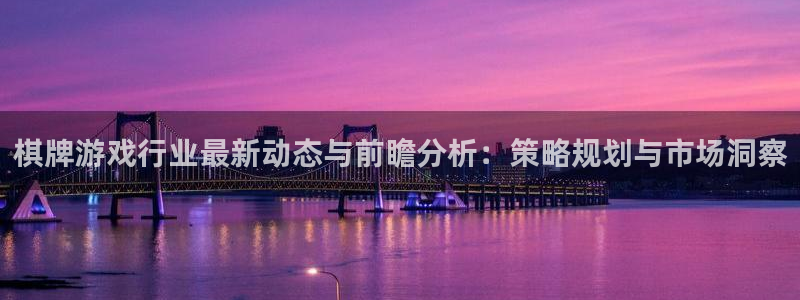 杜邦娱乐网页版地址：棋牌游戏行业最新动态与前瞻分析：策略规划